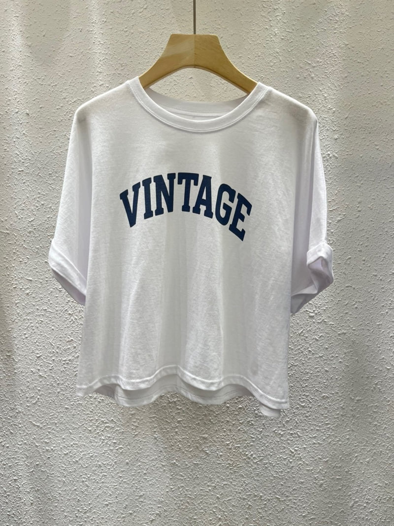 Another Plan - Korean Women Fashion - #thatsdarling - Roll-up Vintage Pig Tee