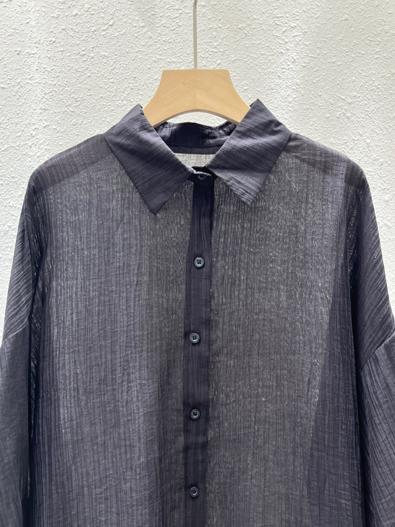 Another Plan - Korean Women Fashion - #thatsdarling - H0831 See-through Shirt - 2