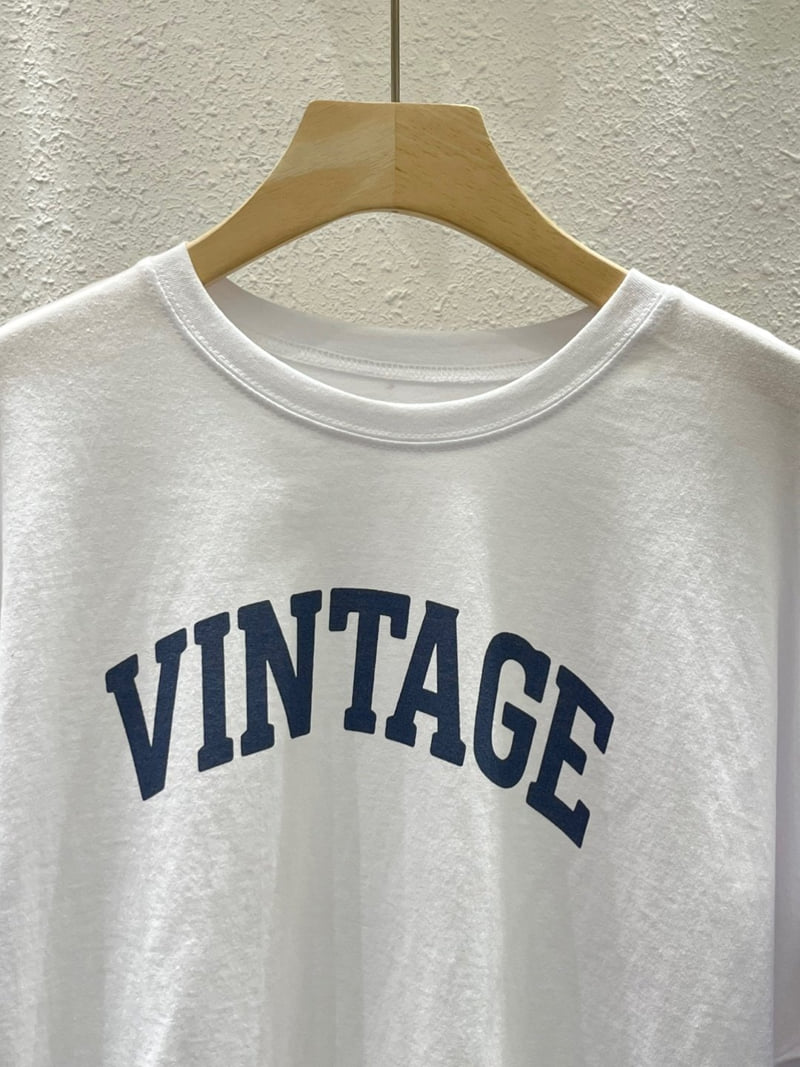 Another Plan - Korean Women Fashion - #thelittlethings - Roll-up Vintage Pig Tee - 2