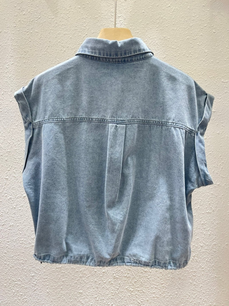 Another Plan - Korean Women Fashion - #thelittlethings - 5158 Hem String Denim Vest - 5