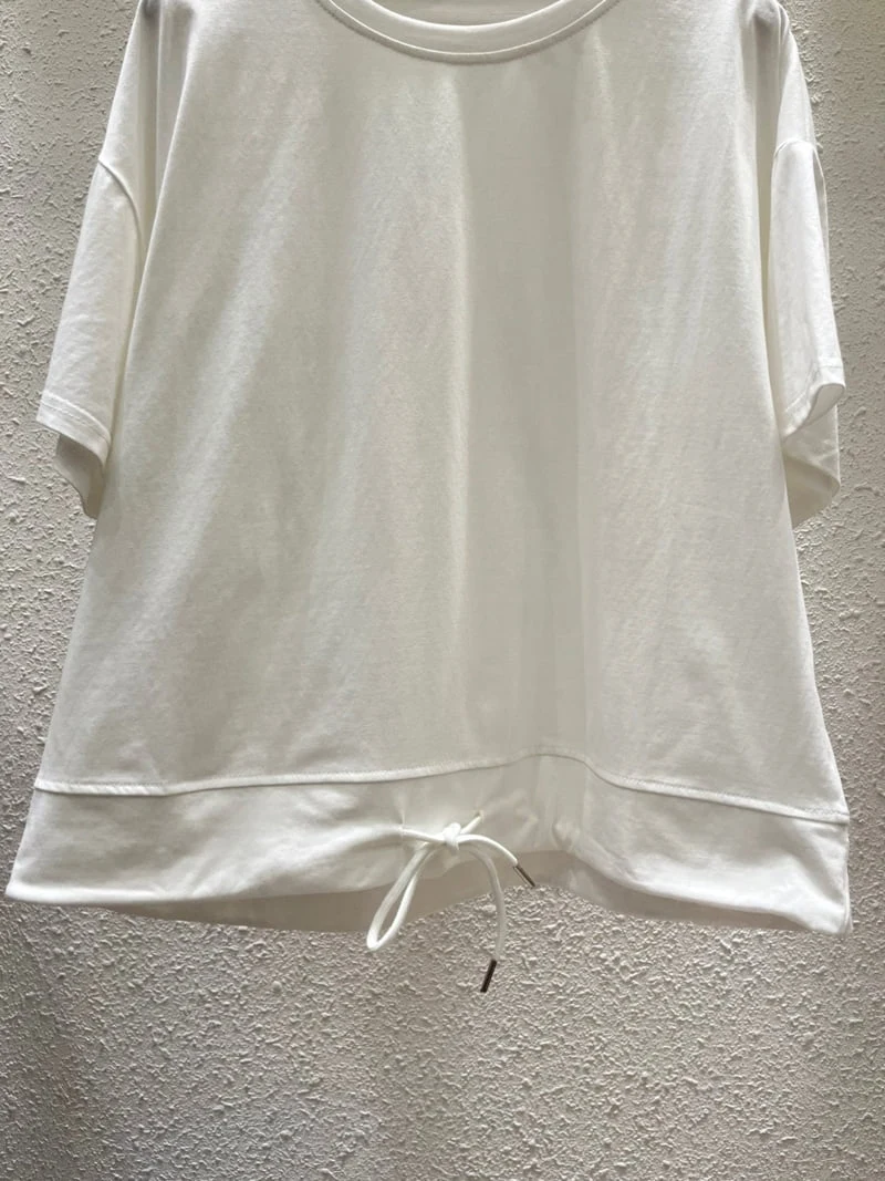 Another Plan - Korean Women Fashion - #womensfashion - 866 Hem String Round Tee - 3