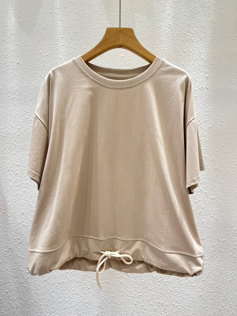 Another Plan - Korean Women Fashion - #womensfashion - 866 Hem String Round Tee - 5