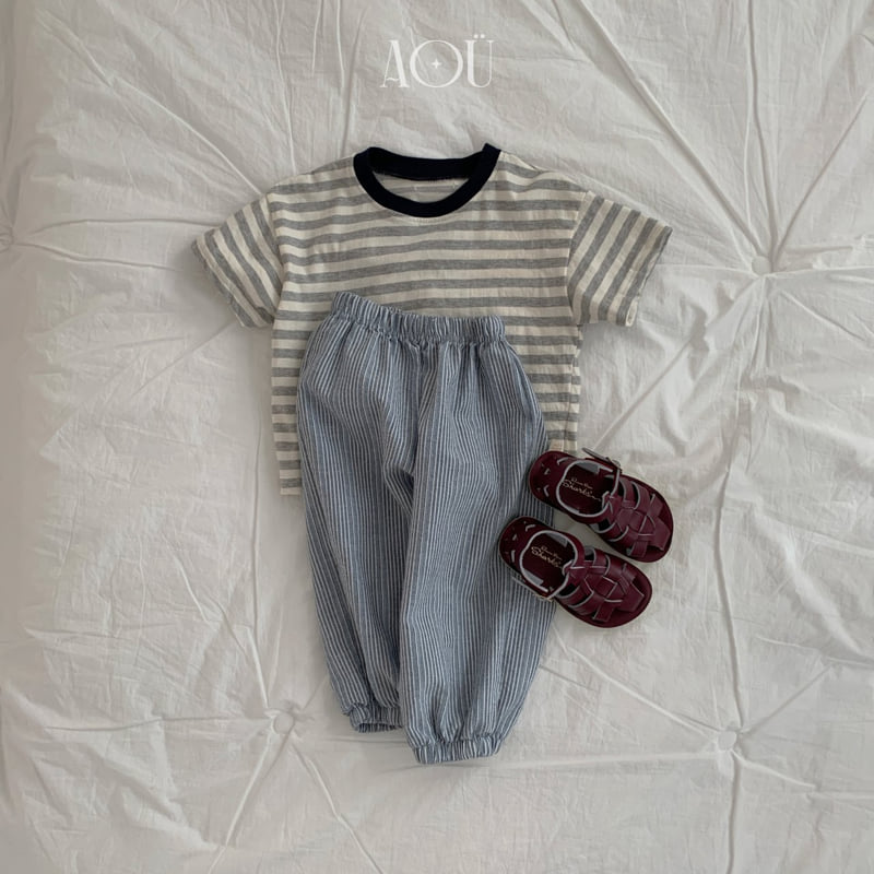 Aou Studio - Korean Baby Fashion - #babyboutique - Volume Stripe Jogger Pants - 8