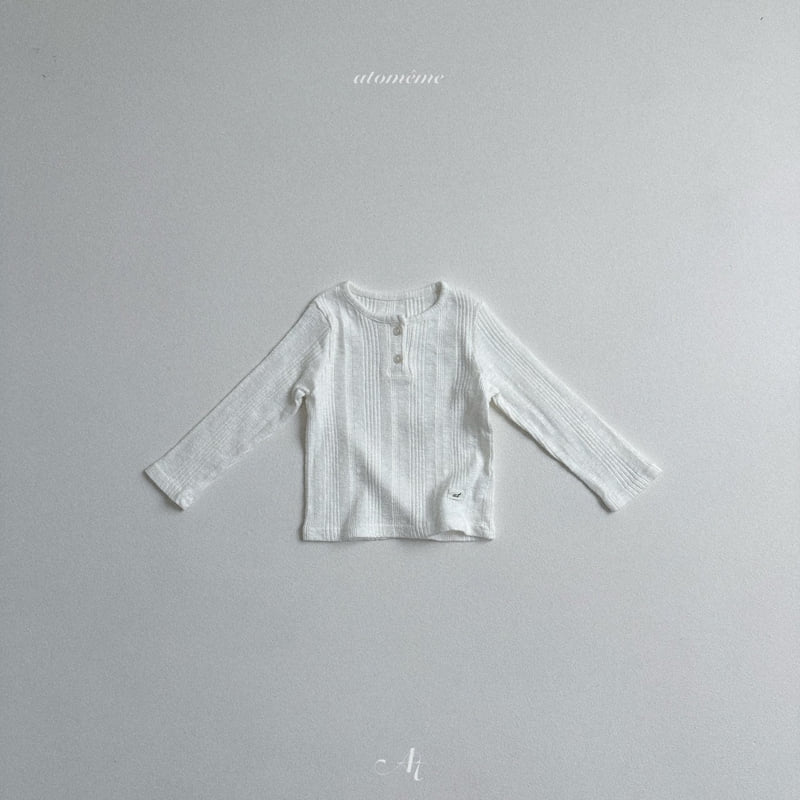 Atomeme - Korean Baby Fashion - #babyfashion - Creme Ribbed Tee - 9