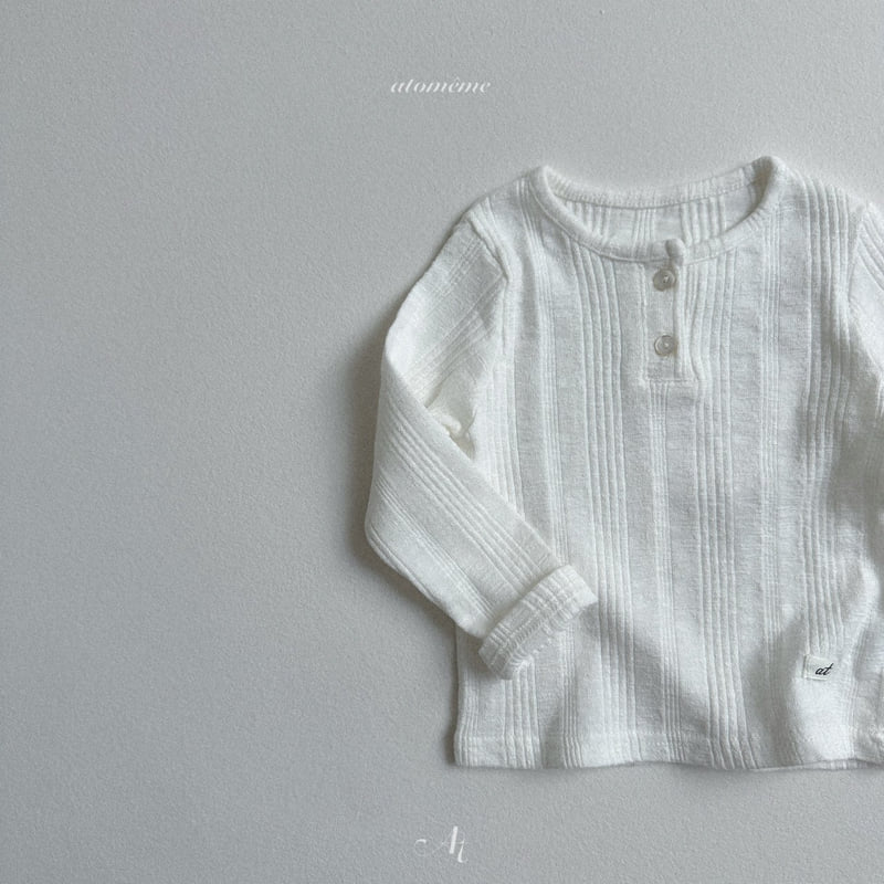 Atomeme - Korean Baby Fashion - #babyfever - Creme Ribbed Tee - 10