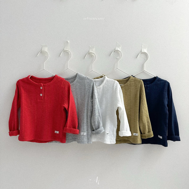 Atomeme - Korean Baby Fashion - #babyoutfit - Creme Ribbed Tee