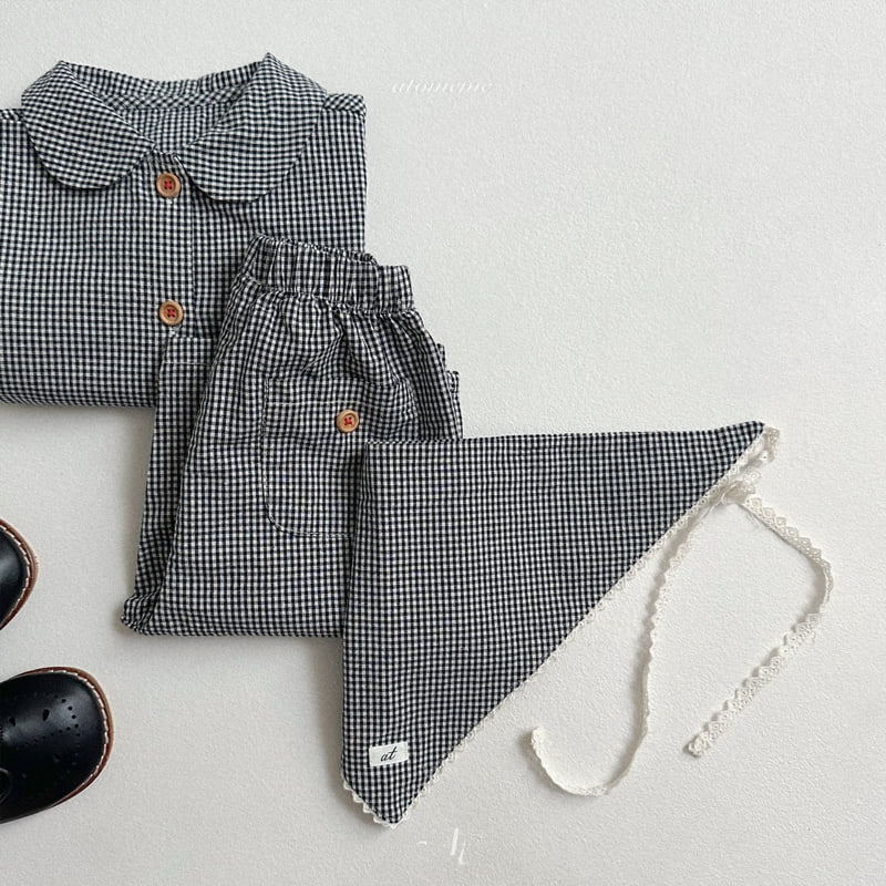 Atomeme - Korean Baby Fashion - #babyoutfit - Ini Check Bandana - 10