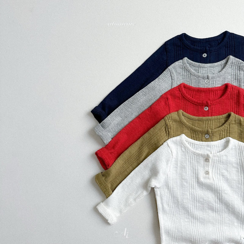 Atomeme - Korean Baby Fashion - #onlinebabyboutique - Creme Ribbed Tee - 4