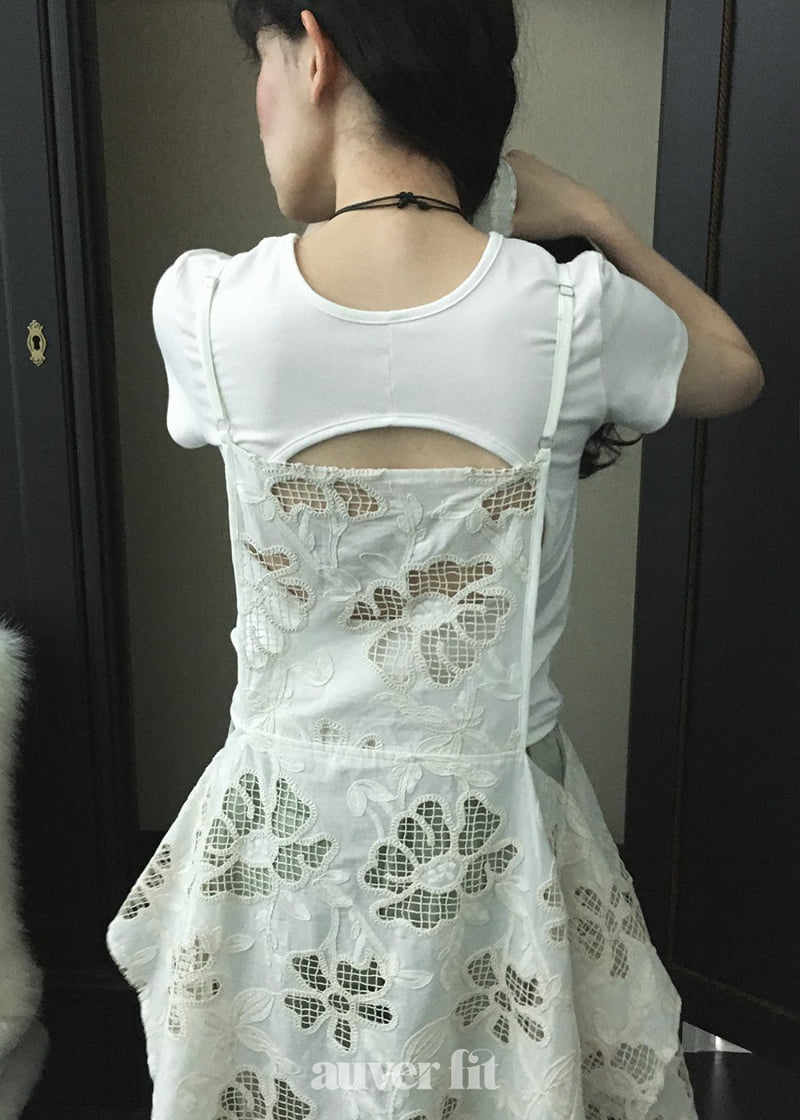 Auver_Fit - Korean Women Fashion - #momslook - Back Round Short Sleeve Tee - 8