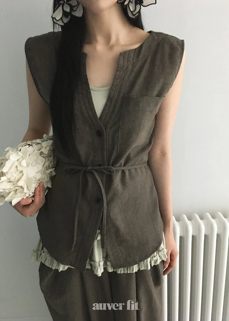 Auver_Fit - Korean Women Fashion - #momslook - Country Linen Vest - 12
