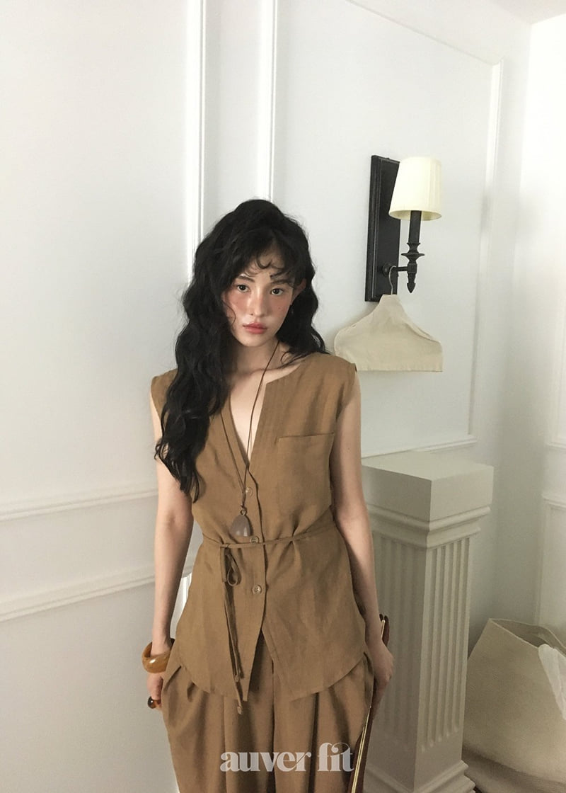 Auver_Fit - Korean Women Fashion - #womensfashion - Country Linen Vest - 4