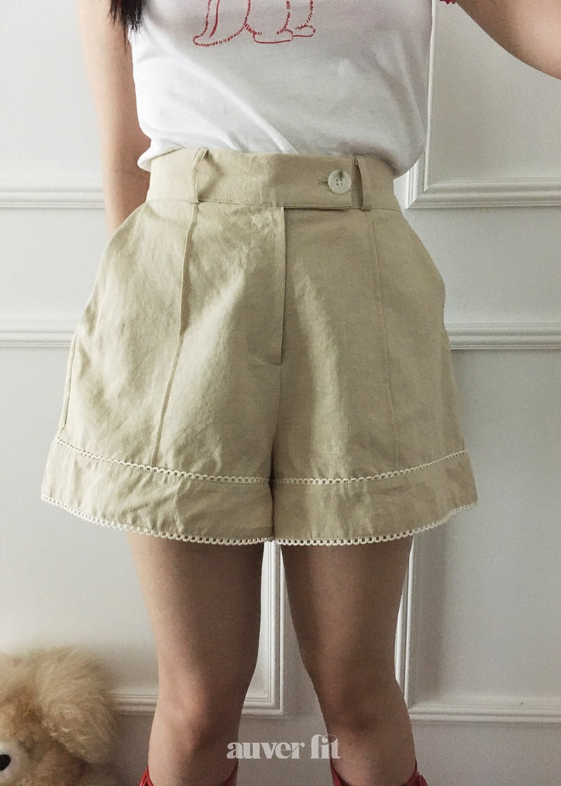 Auver_Fit - Korean Women Fashion - #momslook - Linen Cuffed Shorts - 3