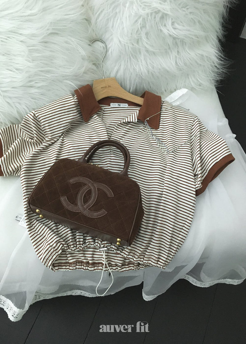 Auver_Fit - Korean Women Fashion - #pursuepretty - Striped Blouson Tee - 12