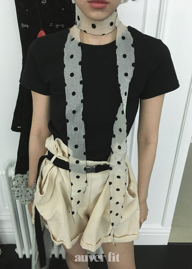 Auver_Fit - Korean Women Fashion - #womensfashion - Back Round Short Sleeve Tee - 3