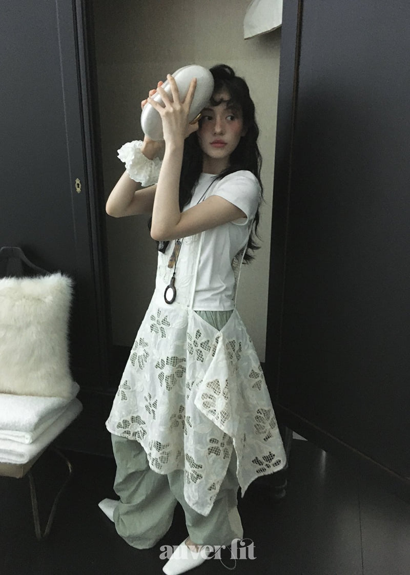 Auver_Fit - Korean Women Fashion - #womensfashion - Back Round Short Sleeve Tee - 9