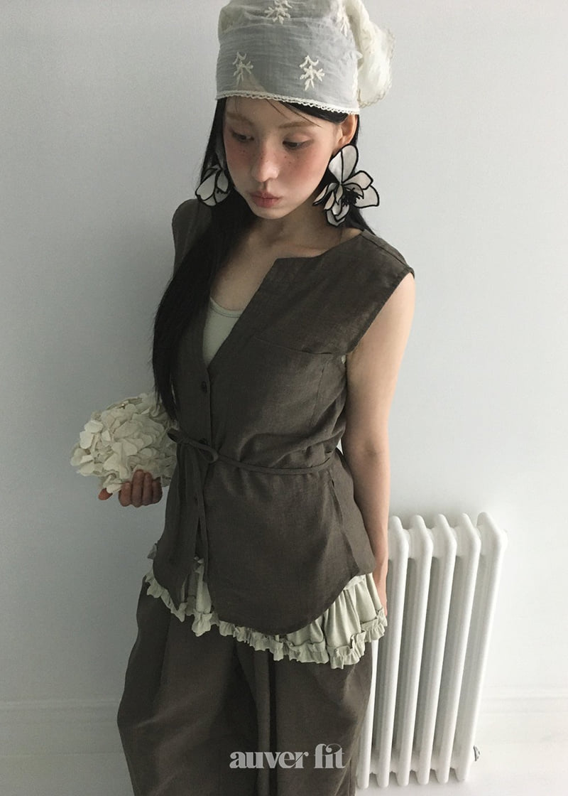 Auver_Fit - Korean Women Fashion - #womensfashion - Country Linen Vest - 11