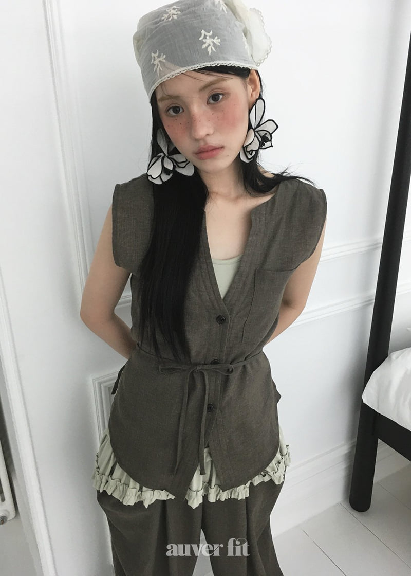 Auver_Fit - Korean Women Fashion - #womensfashion - Country Linen Vest - 7