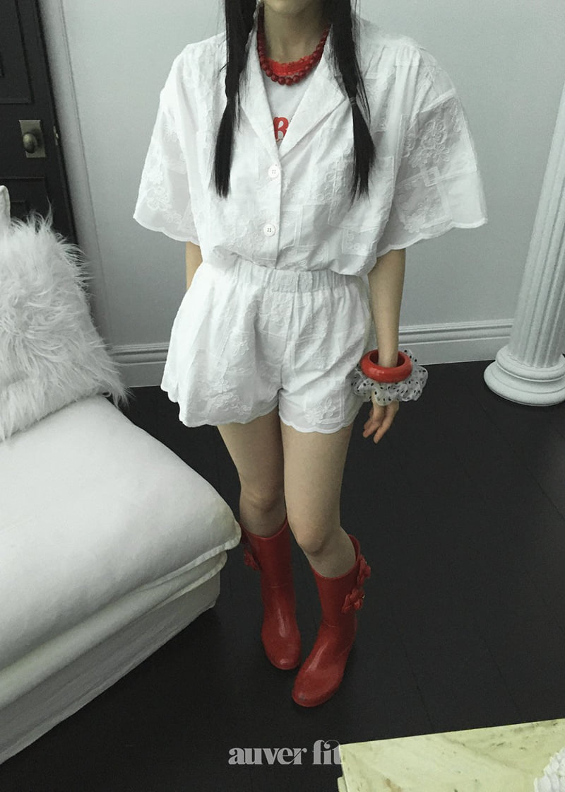 Auver_Fit - Korean Women Fashion - #womensfashion - Berry Embroidery Set - 6