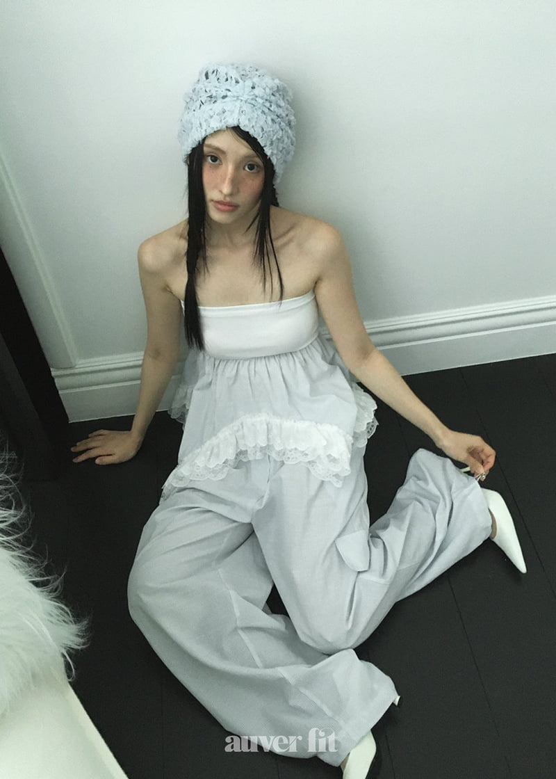 Auver_Fit - Korean Women Fashion - #womensfashion - Striped Frill Tube Top - 10