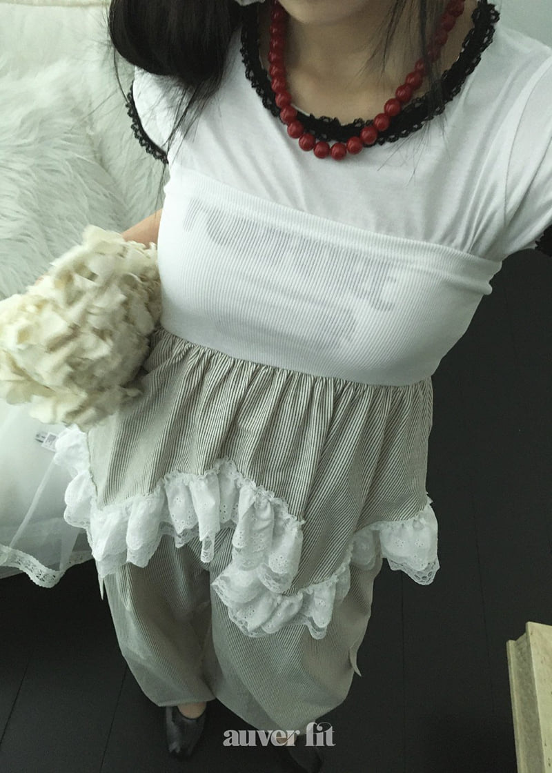 Auver_Fit - Korean Women Fashion - #womensfashion - Striped Frill Tube Top - 6