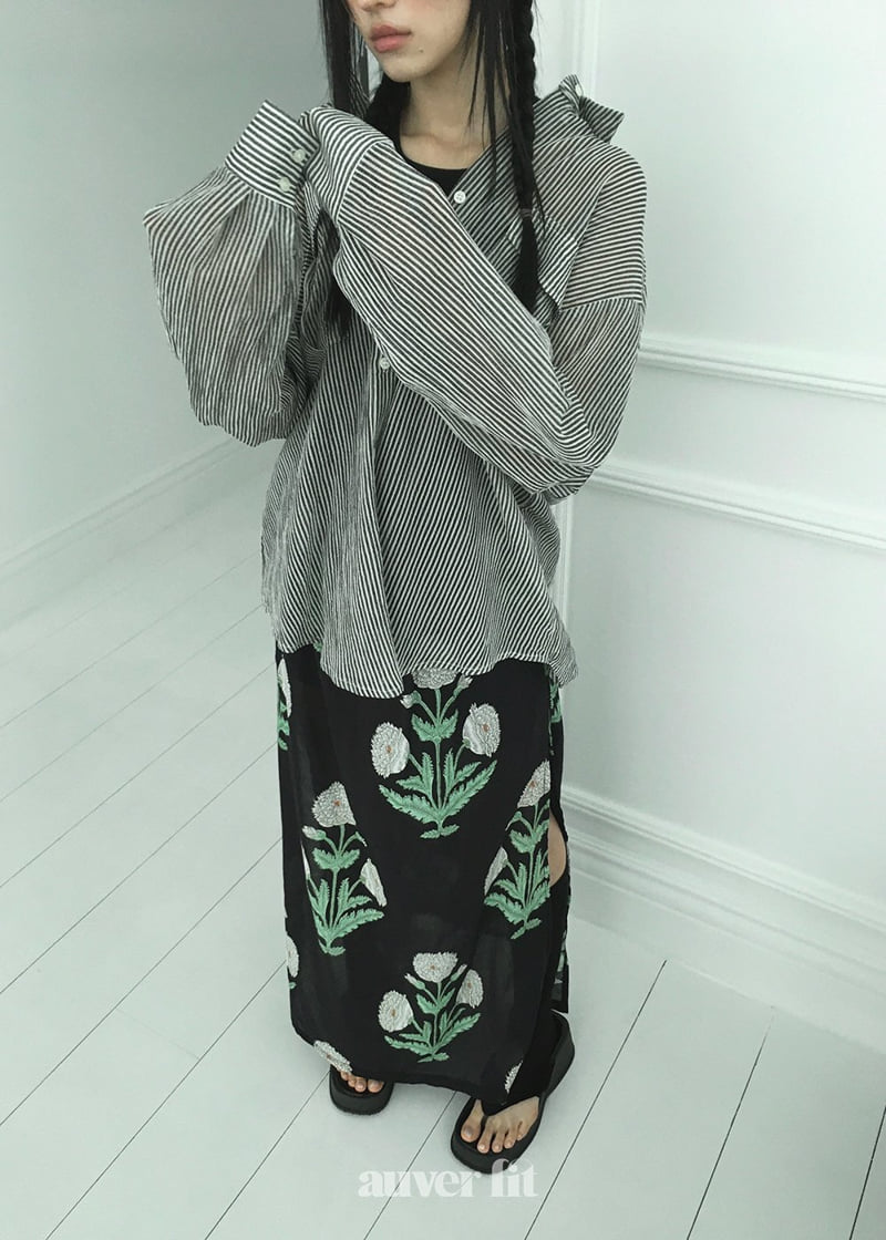 Auver_Fit - Korean Women Fashion - #womensfashion - Sheer Striped Shirt - 9