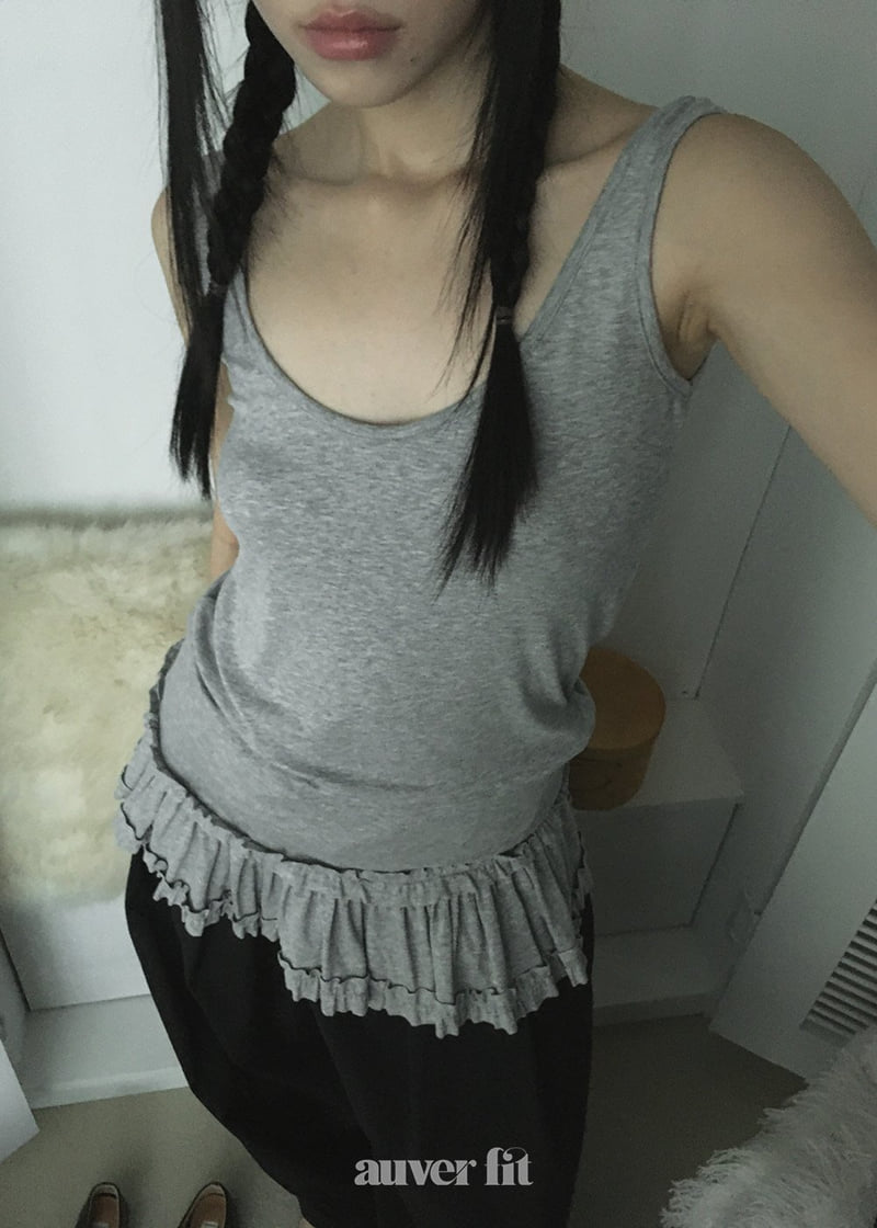 Auver_Fit - Korean Women Fashion - #momslook - Frill Tiered Sleeveless Top - 4