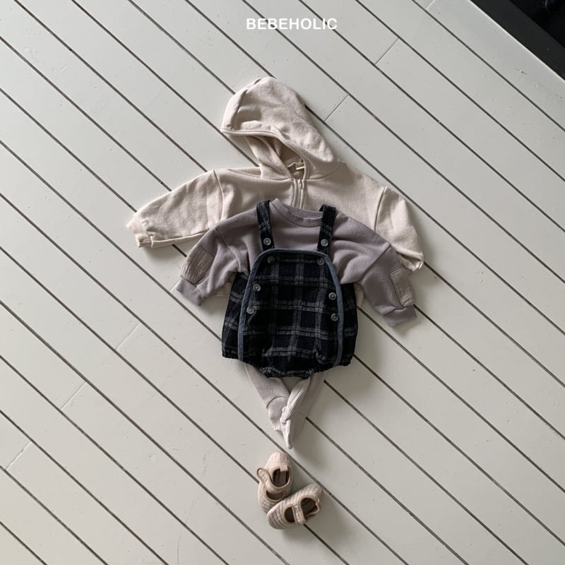 Bebe Holic - Korean Baby Fashion - #babyclothing - Blue Check Overalls - 5