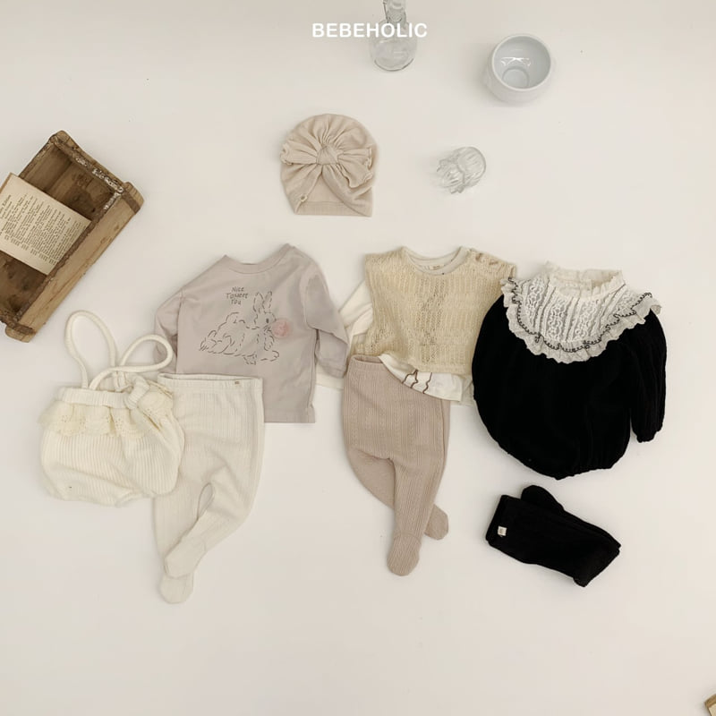 Bebe Holic - Korean Baby Fashion - #babyfever - Cable Knit Footed Leggings