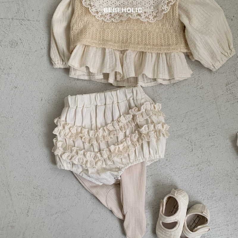 Bebe Holic - Korean Baby Fashion - #babylifestyle - Creamy Lace Bloomer - 8