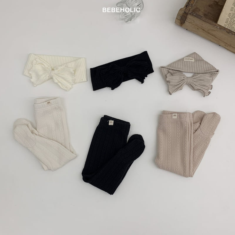Bebe Holic - Korean Baby Fashion - #babylifestyle - Cable Knit Footed Leggings - 3