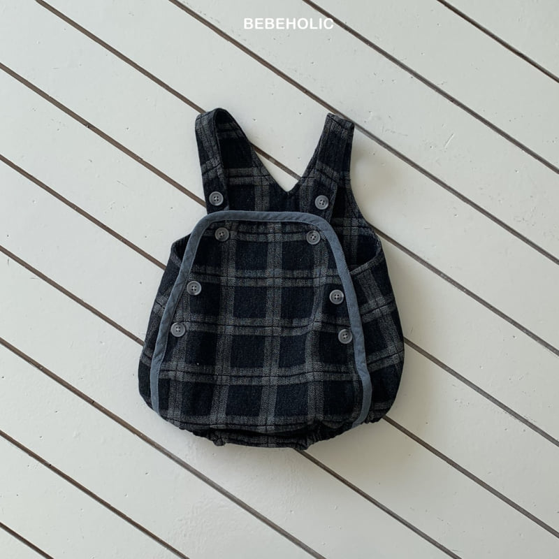 Bebe Holic - Korean Baby Fashion - #babyoninstagram - Blue Check Overalls - 10