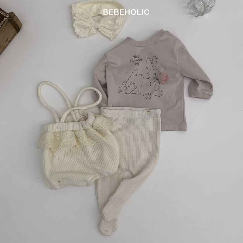 Bebe Holic - Korean Baby Fashion - #babyootd - Cable Knit Footed Leggings - 5