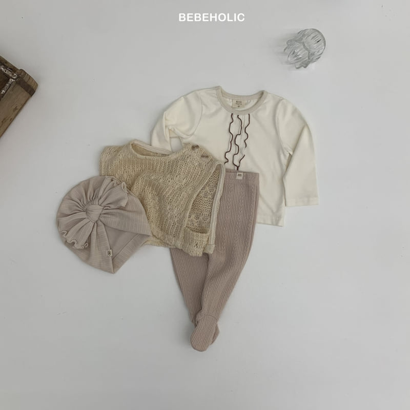 Bebe Holic - Korean Baby Fashion - #babyoutfit - Cable Knit Footed Leggings - 6
