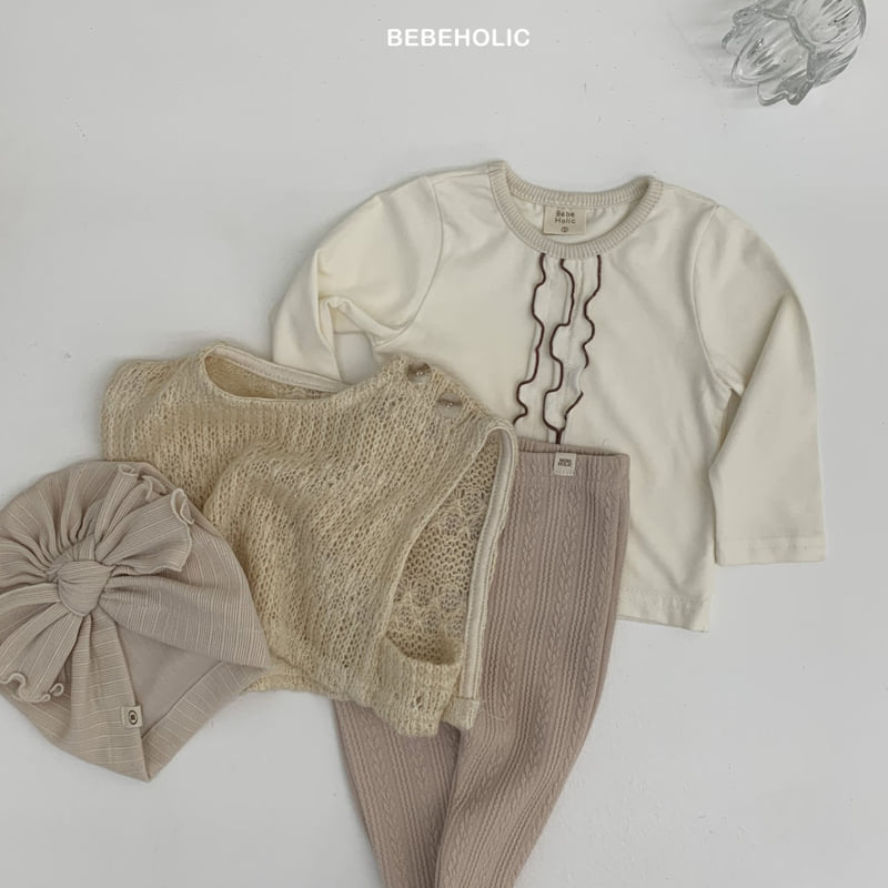 Bebe Holic - Korean Baby Fashion - #babyoutfit - Cable Knit Footed Leggings - 7