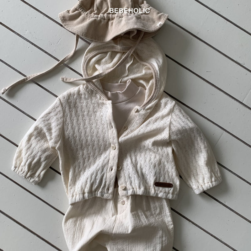 Bebe Holic - Korean Baby Fashion - #onlinebabyboutique - Sage Eyelet Hoodie - 6