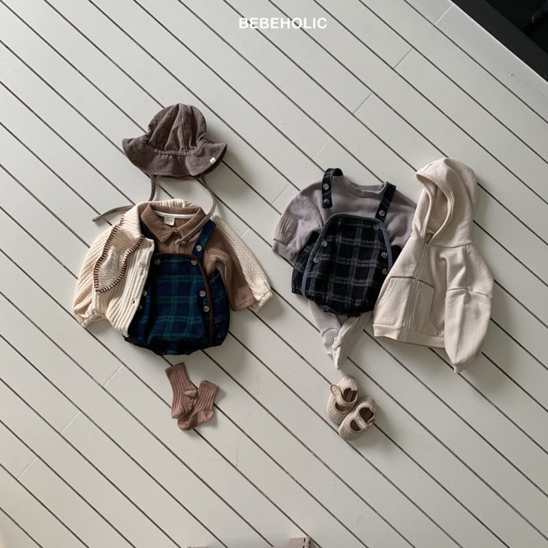 Bebe Holic - Korean Baby Fashion - #onlinebabyshop - Blue Check Overalls