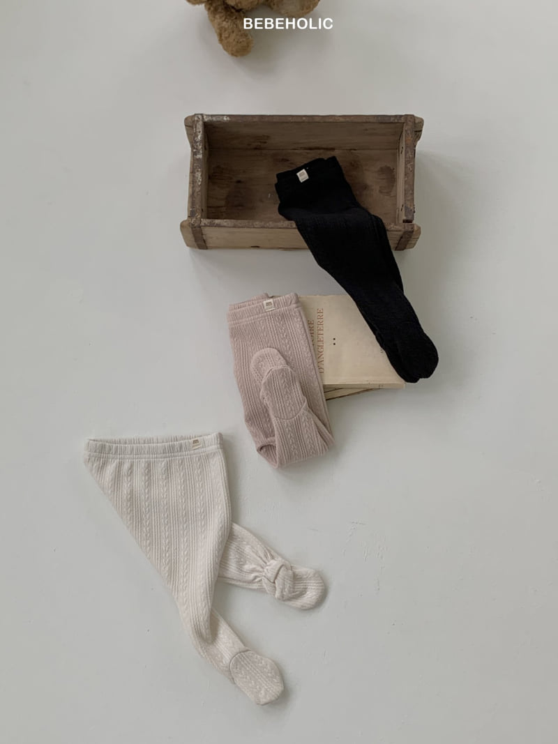 Bebe Holic - Korean Baby Fashion - #onlinebabyshop - Cable Knit Footed Leggings - 10