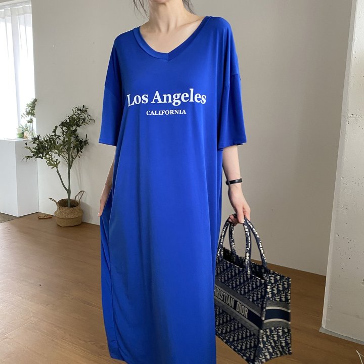 Bignarae - Korean Women Fashion - #momslook - Cool Rose V-neck One-piece - 5