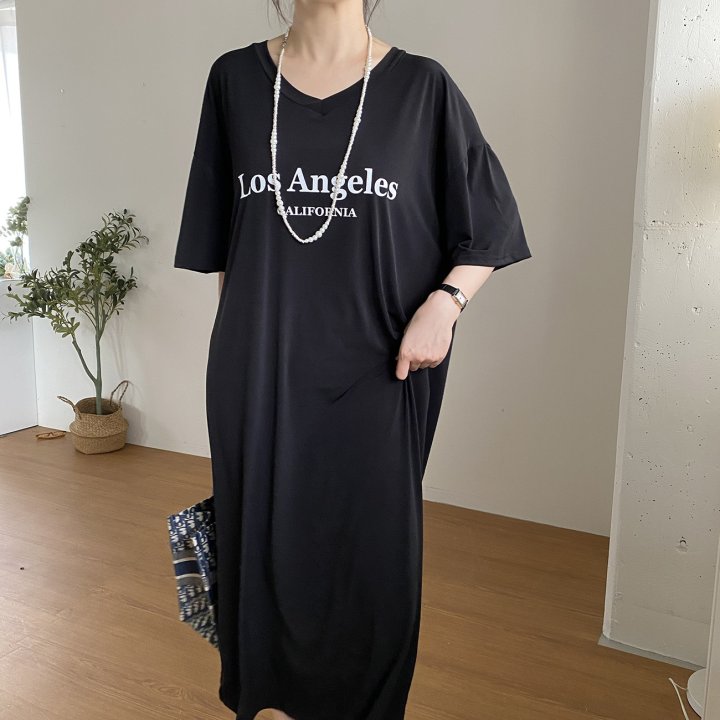 Bignarae - Korean Women Fashion - #momslook - Cool Rose V-neck One-piece - 9