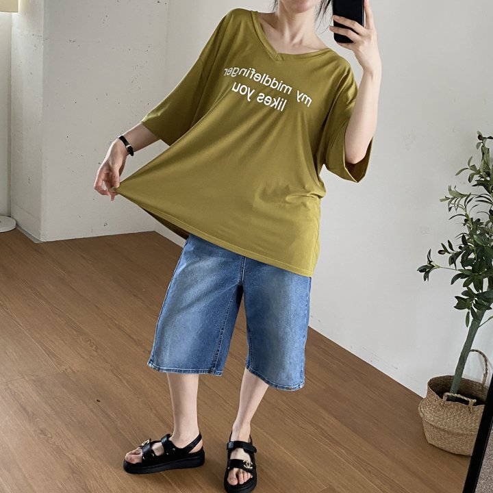 Bignarae - Korean Women Fashion - #momslook - Cool My V-neck Tee - 7