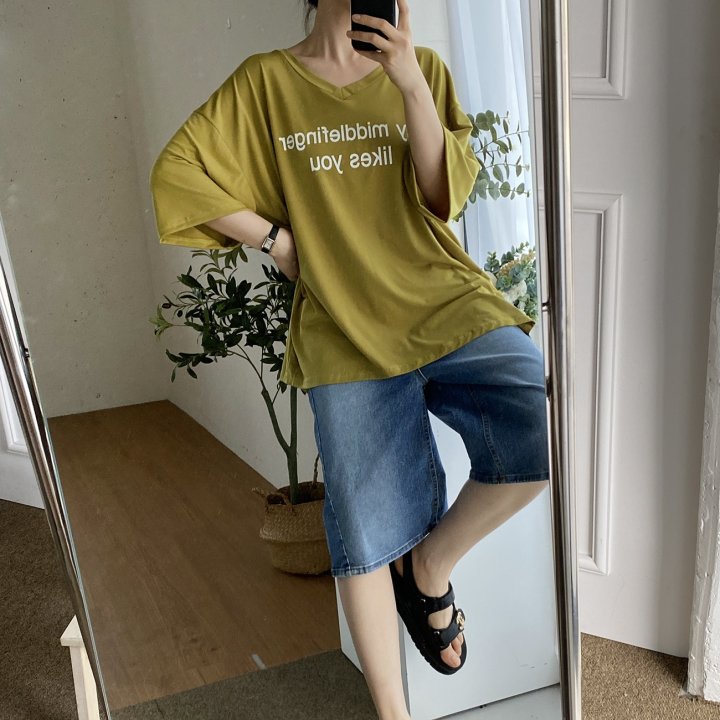 Bignarae - Korean Women Fashion - #momslook - Cool My V-neck Tee - 8