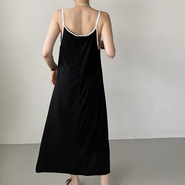 Bignarae - Korean Women Fashion - #momslook - Cool Strap Contrast One-piece - 8