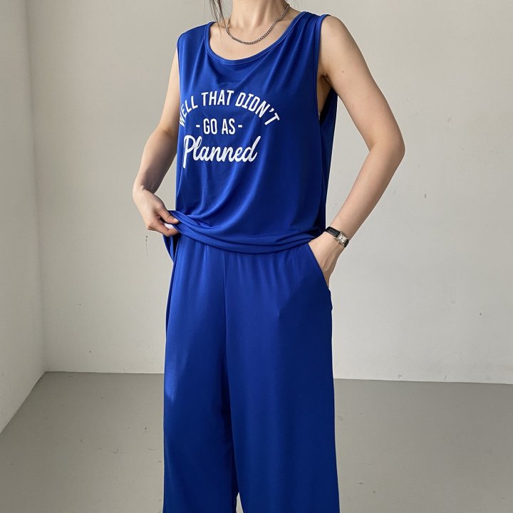 Bignarae - Korean Women Fashion - #pursuepretty - Cool Wel Sleeveless Set - 5