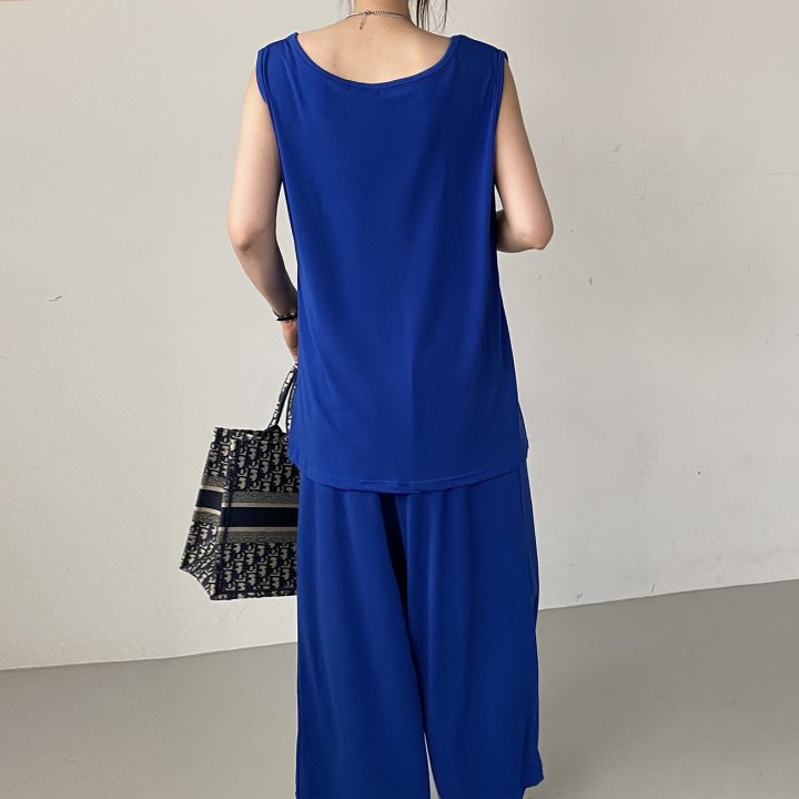Bignarae - Korean Women Fashion - #romanticstyle - Cool Wel Sleeveless Set - 7