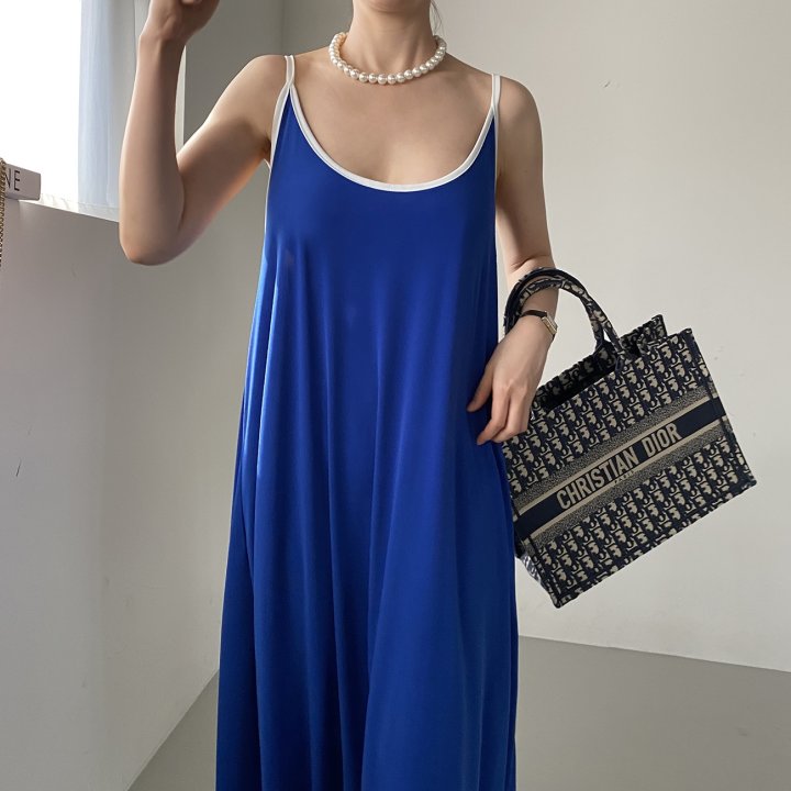 Bignarae - Korean Women Fashion - #shopsmall - Cool Strap Contrast One-piece - 5