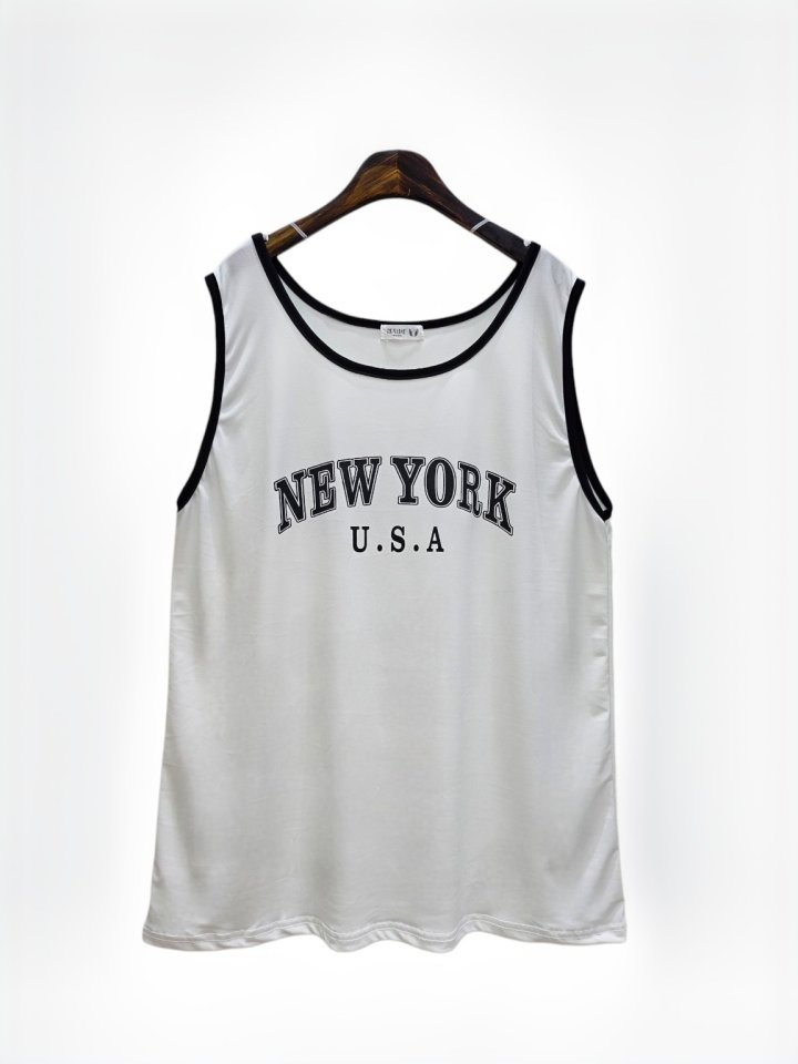 Bignarae - Korean Women Fashion - #thatsdarling - Cool USA Contrast Sleeveless - 2
