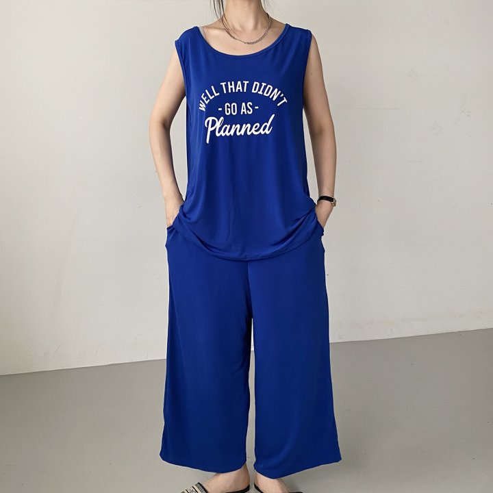 Bignarae - Korean Women Fashion - #vintageinspired - Cool Wel Sleeveless Set - 3