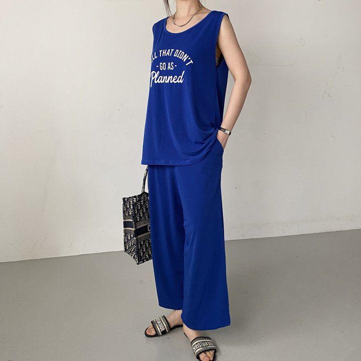 Bignarae - Korean Women Fashion - #vintageinspired - Cool Wel Sleeveless Set - 4