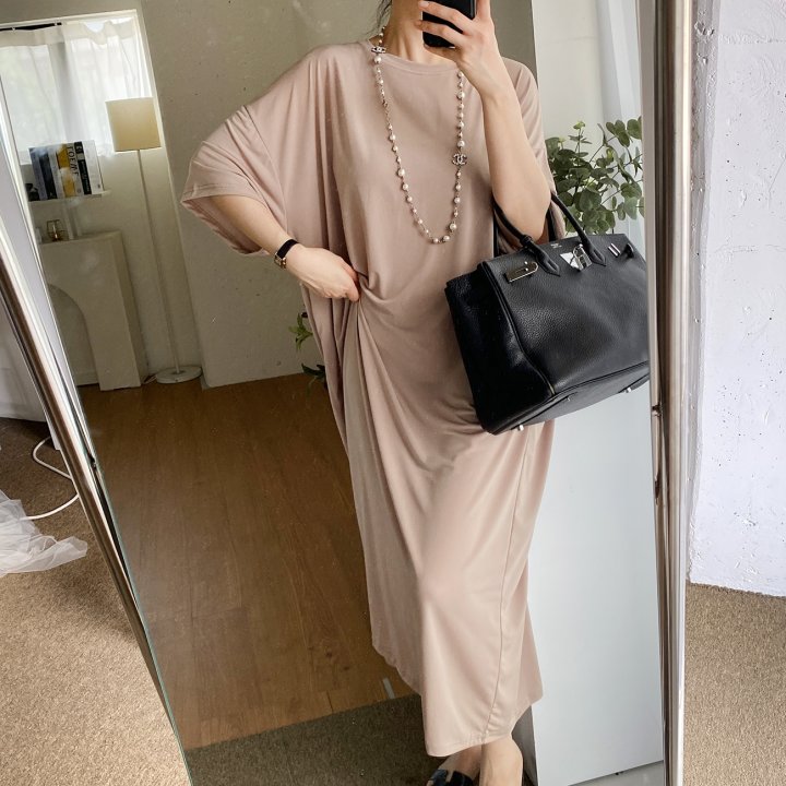 Bignarae - Korean Women Fashion - #womensfashion - Cool Round Long One-piece