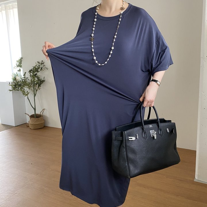 Bignarae - Korean Women Fashion - #womensfashion - Cool Round Long One-piece - 11